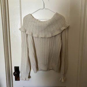 Loveriche Off the Shoulder Cream Sweater